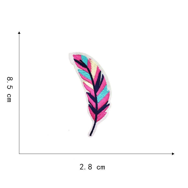 Вышитая нашивка на ткани: Дизайн перьев кактуса для ремонта одежды и брюк