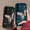 Butterfly Print Shockproof Phone Case For Samsung S25 Ultra S24 FE S23 S22 Plus S21 S20 FE A55 A54 A34 Luxury Soft Silicone Cover
