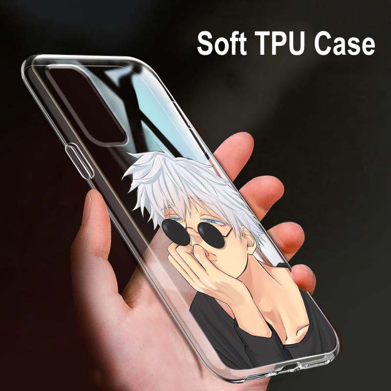 Jujutsu Kaisen Gojo For OPPO Reno7 SE 6 5 Z F 4G 5G Find X2 X3 Neo Lite Pro Plus Transparent Soft Phone Case Coque