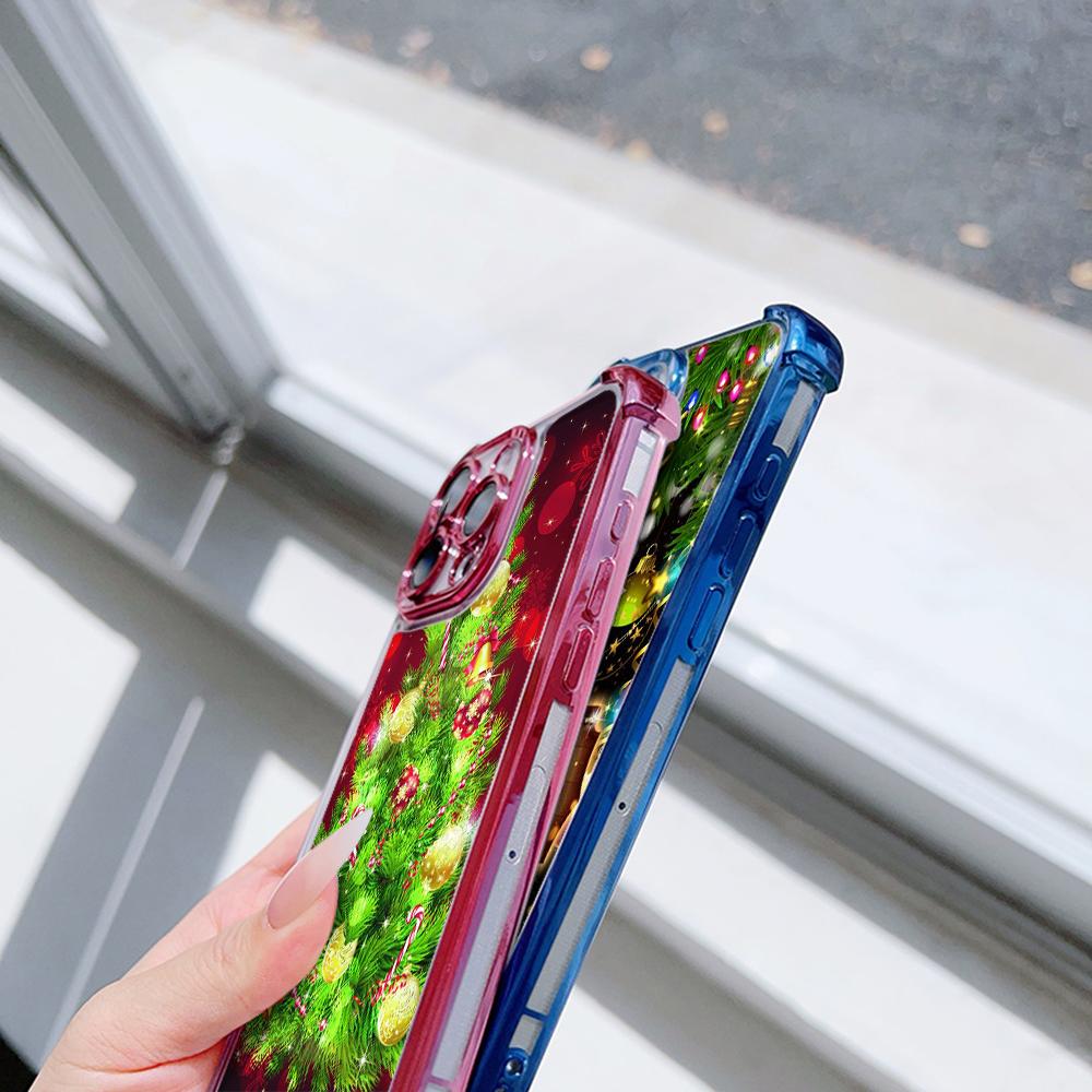 Ae113 Merry Christmas art Santa design art Гальванизированные чехлы для телефонов TPU для Xiaomi 11 Lite Redmi Note 13 Pro 12C Huawei Защитный чехол на четыре угла