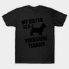 Men Black Print T-shirt Super Large TShirt My-sister-is-a-yorkshire-terrier No-Cut Transfer Paper Print Cotton Tshirt