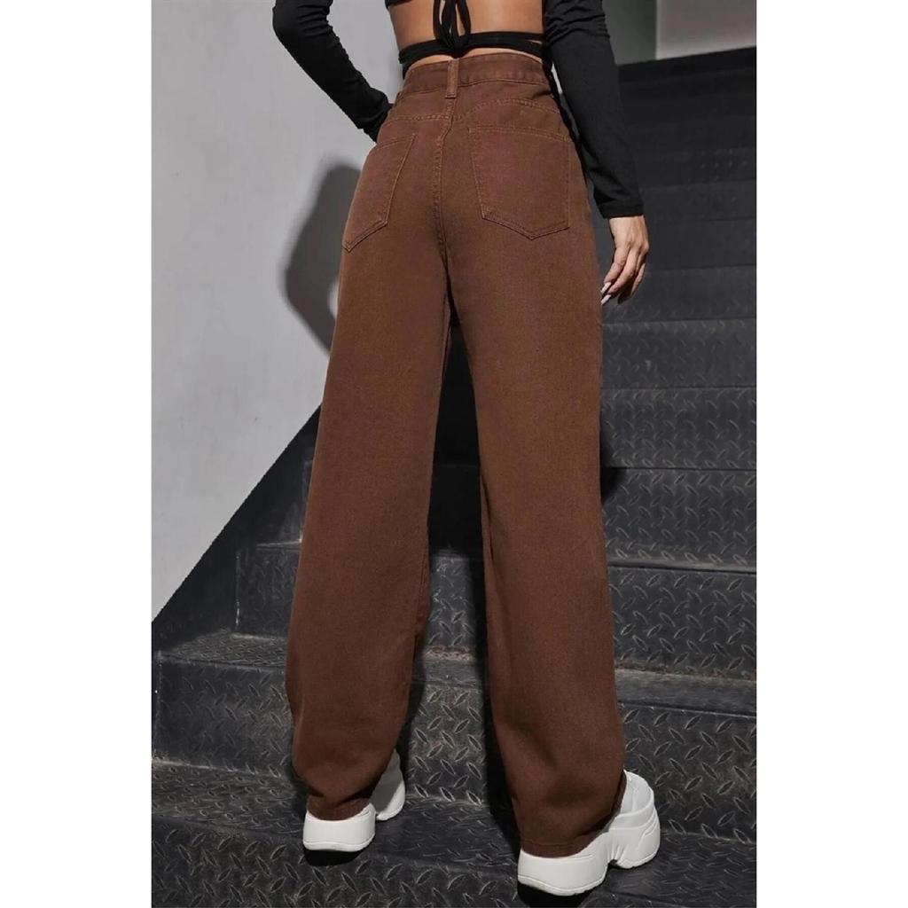 Cream Wide Leg Jean Palazzo Wide Leg Denim Trousers