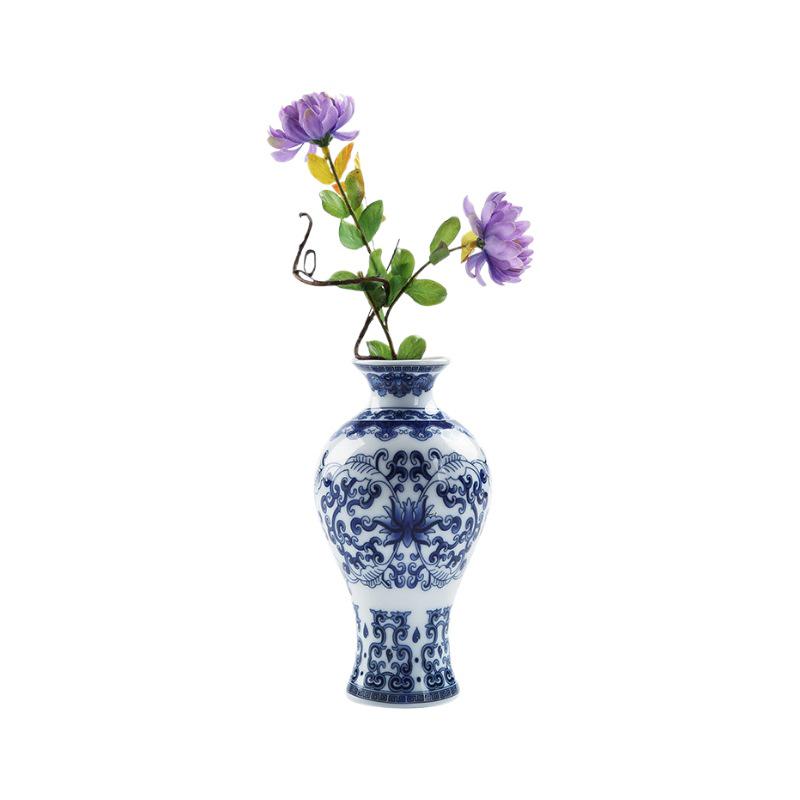 Сине-белая фарфоровая китайская дзен-ваза для стены - керамическое подвесное украшение для декора офиса или дома