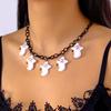 Cartoon Ghost Pendant Necklace Bat Halloween Jewelry Halloween Pumpkin Necklace  Halloween