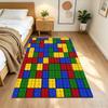 Colorful Building Blocks Pattern Non-Slip Home Carpet Design for Office Decor Living Room Bedroom Gift