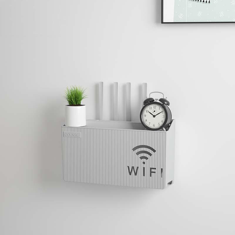Корзины Настенный маршрутизатор Box Office Media Decor Console Wifi Wifi Box Беспроводные ящики для хранения Кронштейн для стойки Подвесные украшения Настенная полка