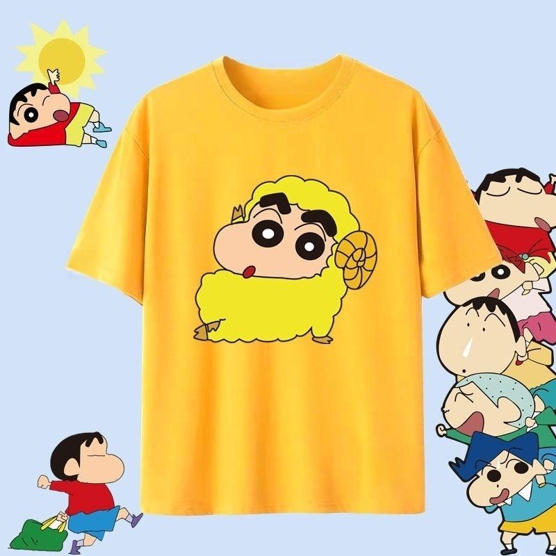 Crayon Shin Chan Shinnosuke Shiro Kazama Print T Shirt Women Unisex Oversized Cute Cartoon Short Sleeve Casual Tee