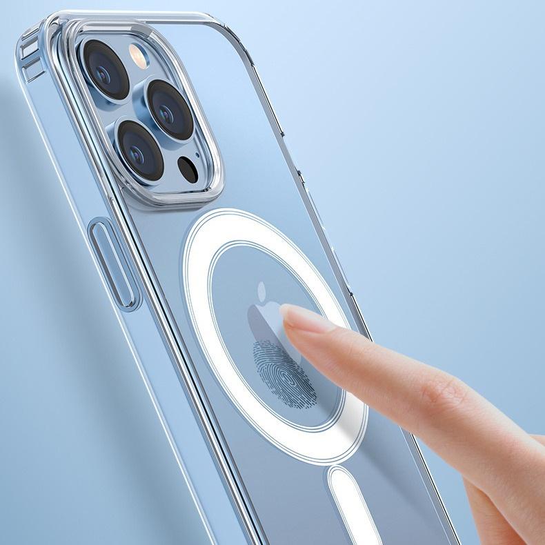 Прозрачный Магнитный Защитный Чехол Два-в-Одном Ударопрочный для iPhone 15/14 Pro Max