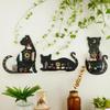 Cat-Shaped Gothic Wooden Wall Shelf for Crystals & Decor