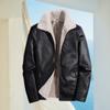 Men's Leather Jacket Winter New Middle-aged Velvet Thickened Fur All-in-one Leather Jacket Casual Large Size PU Jacket
