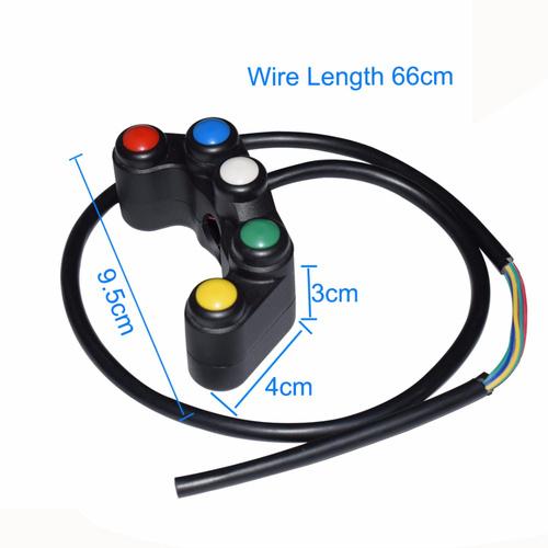 5 Кнопок 7/8 22мм Руль Мотоцикл Квадроцикл Переключатель Кнопка Вкл-Выкл фары Универсальный