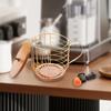 Coffee Pod Holder with Lid Wood Base Reusable Decorative Versatile Wire Storage Basket for