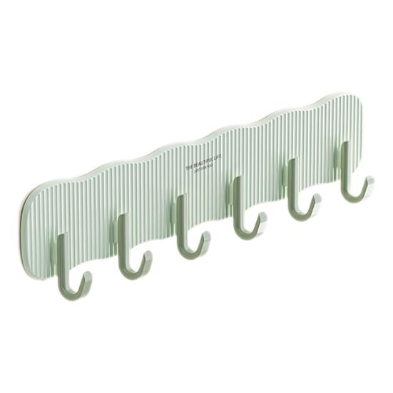 Настенный крючок без ударов, большая несущая способность, противоскользящие 6 крючков, водонепроницаемая вешалка для кухонных полотенец для ванной комнаты, шляпа, сумка на плечо, настенный органайзер