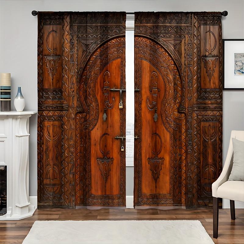 2 шт. деревенская занавеска на окно старая деревянная дверь амбара узор фермерский дом сельская местность деревня сельский принт занавеска для кухни комната