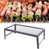 55*30cm Rectangle Fire Pit Grate Folding Grill Grate Black Steel for Outdoor Camping Picnic Iron Plate Bending Forming