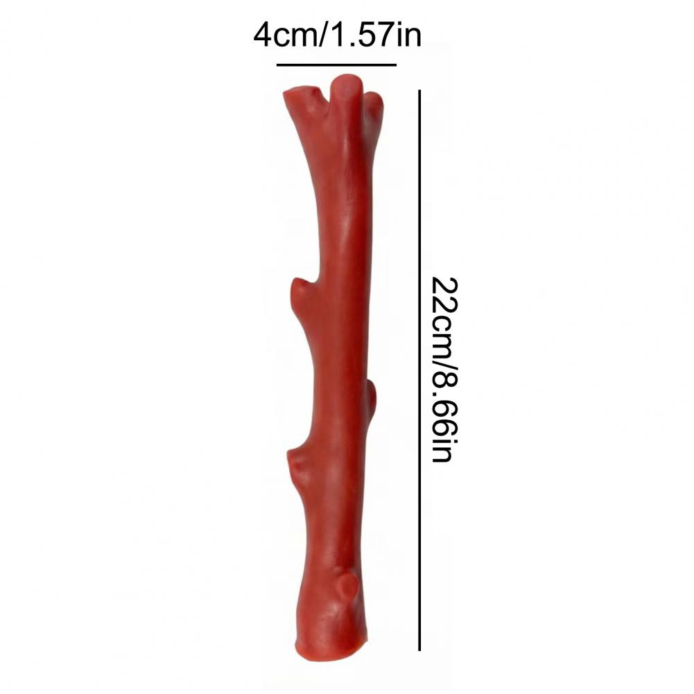 Durable Dog Chew Toy With Teeth-Cleaning Texture Realistic Branch Design Built-In Squeaker Dog Dental Care Toy