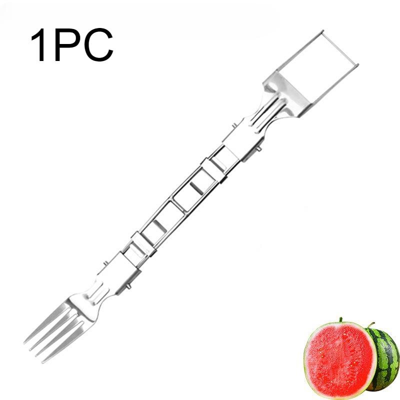 New Dual-purpose Watermelon Cutter,Stainless Steel Watermelon Fruit Fork Fruit Slicer, Household Convenient Cutting Tool Gadgets