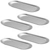 SITEDAN Stainless Steel Towel Tray, 5-Piece Towel Holder, Luxury Small Item Tray, Jewelry Tray, Accessory Tray (Silver)