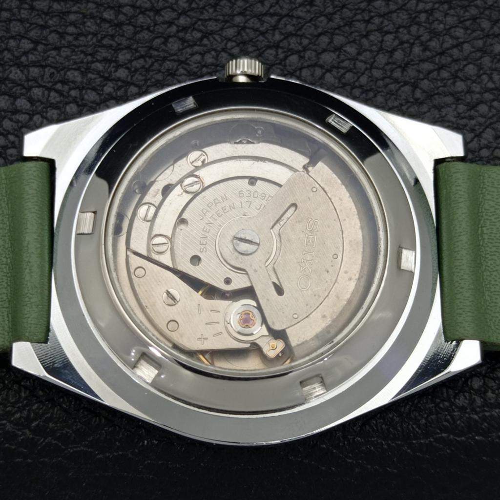 ЯПОНИЯ SEIKO 5 АВТОМАТИЧЕСКИЕ МУЖСКИЕ 6309A ВОССТАНОВЛЕННЫЕ ЧАСЫ С ЦИФЕРБЛАТОМ ЗЕЛЕНОГО ЦВЕТА a440223-9