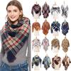 Women'S New European And American Shawl Scarf, Autumn And Winter Large Grid Triangle Imitation Cashmere Double-Sided Scarf