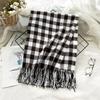High End Imitation Cashmere Plaid Scarf Versatile and Warm In Winter  Women's Neck Scarf  Fringed Shawl