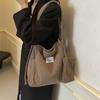 Corduroy Canvas Bag Women's Large-capacity Tote Bag 2025 New Simple and Versatile College Student Class Bag Shoulder Bag