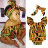 With Hairband Cute Baby Kids Girls Clothing African Boho Style Printed Long Rompers Jumpsuit