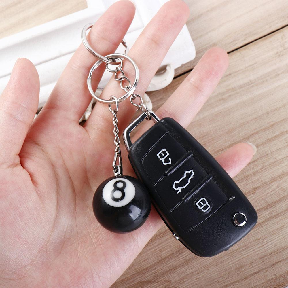 Bag Accessories Snooker Resin Ball Key Ring NO.8 Key Chain Lucky Black 8 Keyring Billiards Keychain