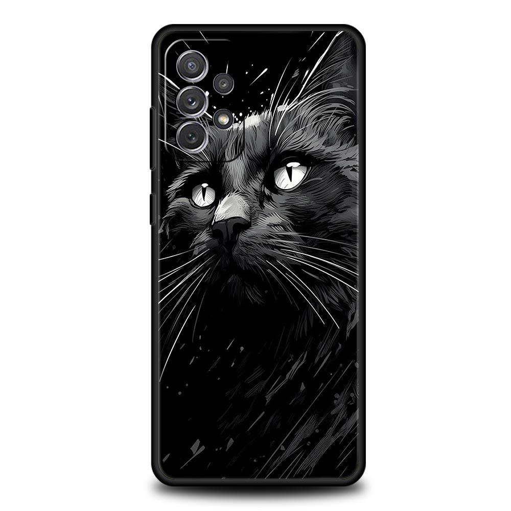 Черный кот Чехол для телефона для Samsung A51 A71 A21S A12 A11 A15 A25 A31 A41 A23 A33 A53 A73 A03S A05S A13 5G A35 A55