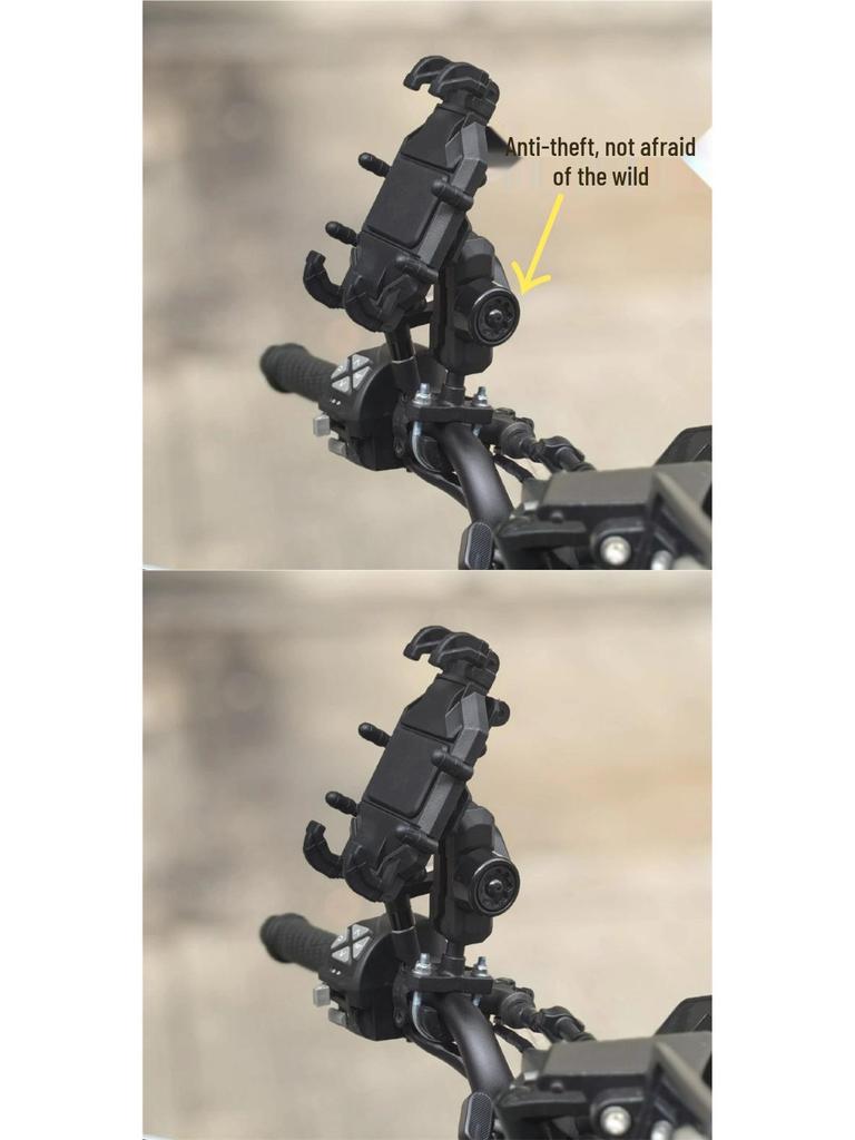 Eight-Claw Shock-Absorbing Anti-Theft Motorcycle Phone Holder with Soft Rubber