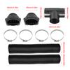 1set 60mm Diesel Heater Pipe Duct T Piece Warm Air Outlet Vent Hose Clips For Webasto Air Vent Ducting T Flat Piece Elbow Pipe