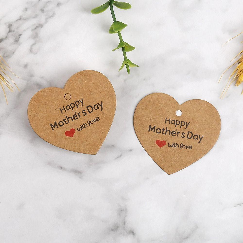 100pcs Heart Shaped Cards Gift Labels Hanging Decoration Hand Gift Hanging Tag Mother Days