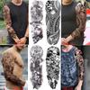 1 PC 480*170MM Full Arm Temporary Tattoo Sticker Sleeve Men Women Fashion Sexy Fake Tattoo Wolf  Lion Tiger Painting Tattoo Skull Angel Tattoo
