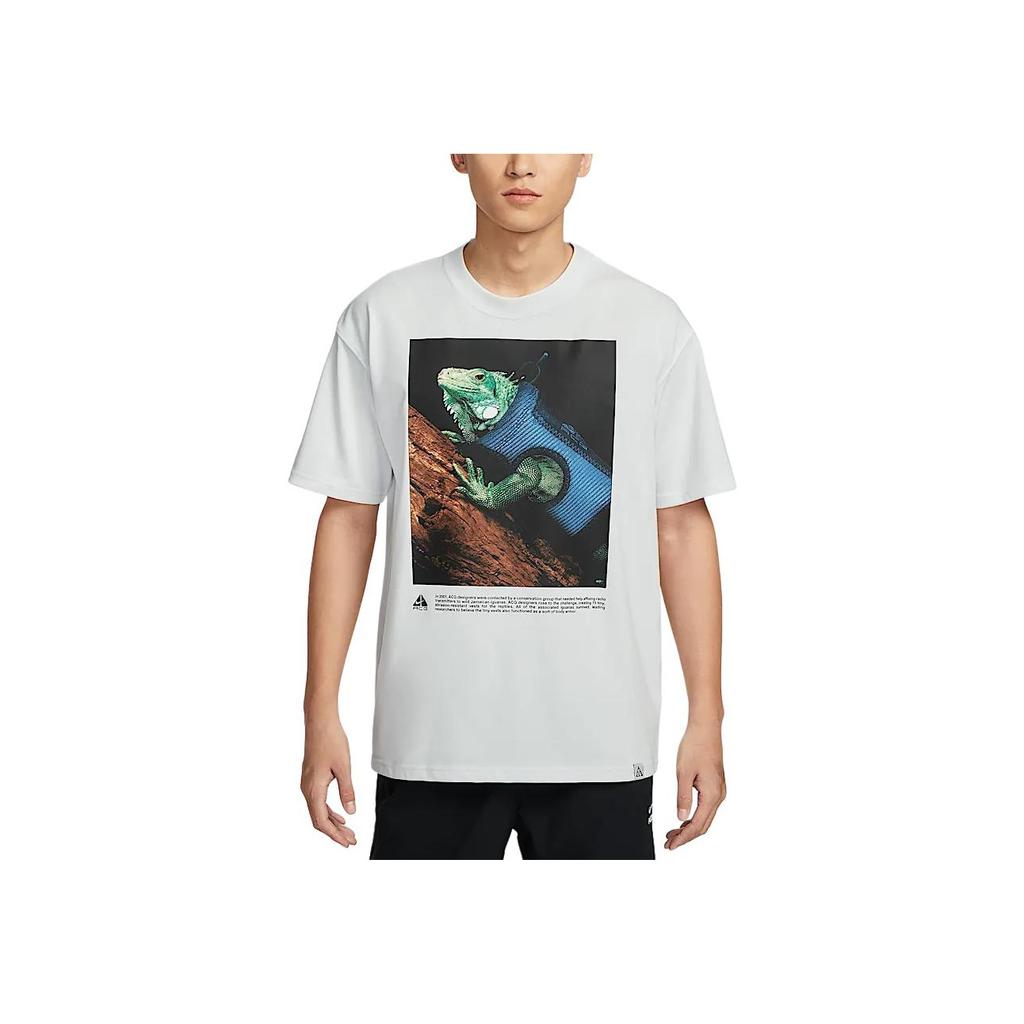 Nike ACG Dri-Fit SS25 Модная Универсальная Свободная Быстросохнущая Футболка с Коротким Рукавом Мужские Топы Горный Белый HJ0890121