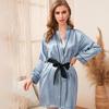 Spring New Style Pajamas Women's Bathroom Cardigan Lace-up Bathrobe Summer Thin Simple Fashion Long Ice Silk Pajamas