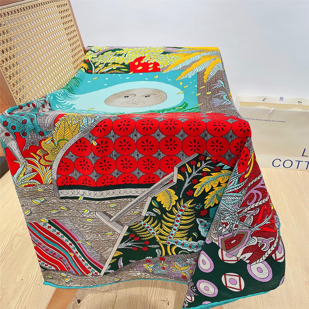 130cm Winter Scarf Women Keep Warm Imitation Silk Cashmere Square Scarf Shawl Luxury Jungle Scarves Wraps Pashmina Hijab Bandana