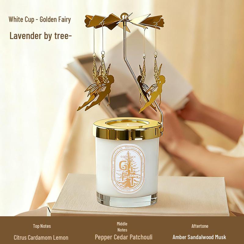 Rotating Soy Wax Scented Candle Holder - Birthday Gift & Home Decor