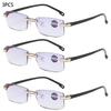 3PCS Ultralight Rimless Reading Glasses Women Men Business Anti-Blu-Ray Computer Reading Glasses Presbyopia Reader +1.0 To +4.0
