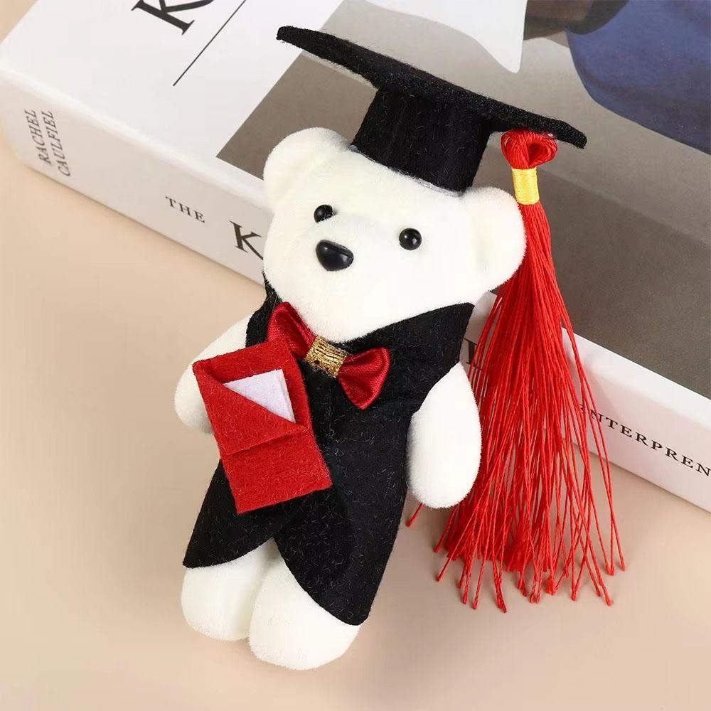 10 pcs/set Celebrate Party Mini Bear Flower Bouquet Bachelor Bear Plush Toy  Happy Graduation