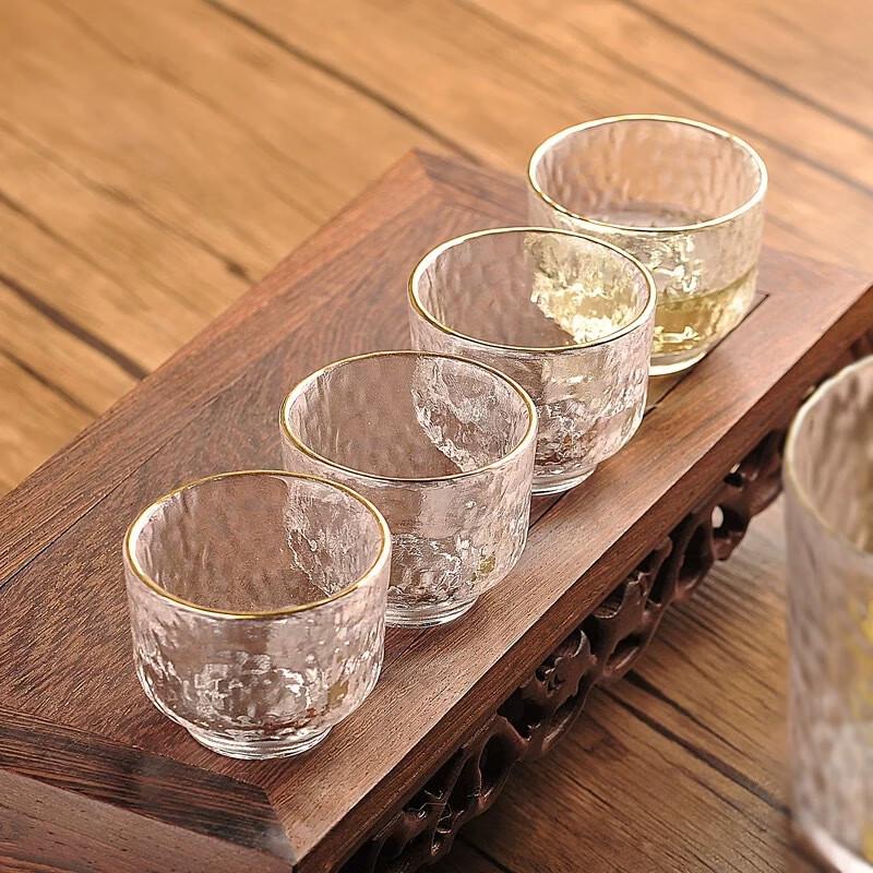 HA Japanese Hammered Glass Sake Set