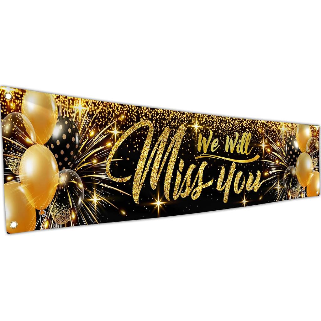 Well Done Congratulations Banner - We Are so Proud of You - Graduation Decorations for Prom - 6 x 1.3ft (Black and Gold)