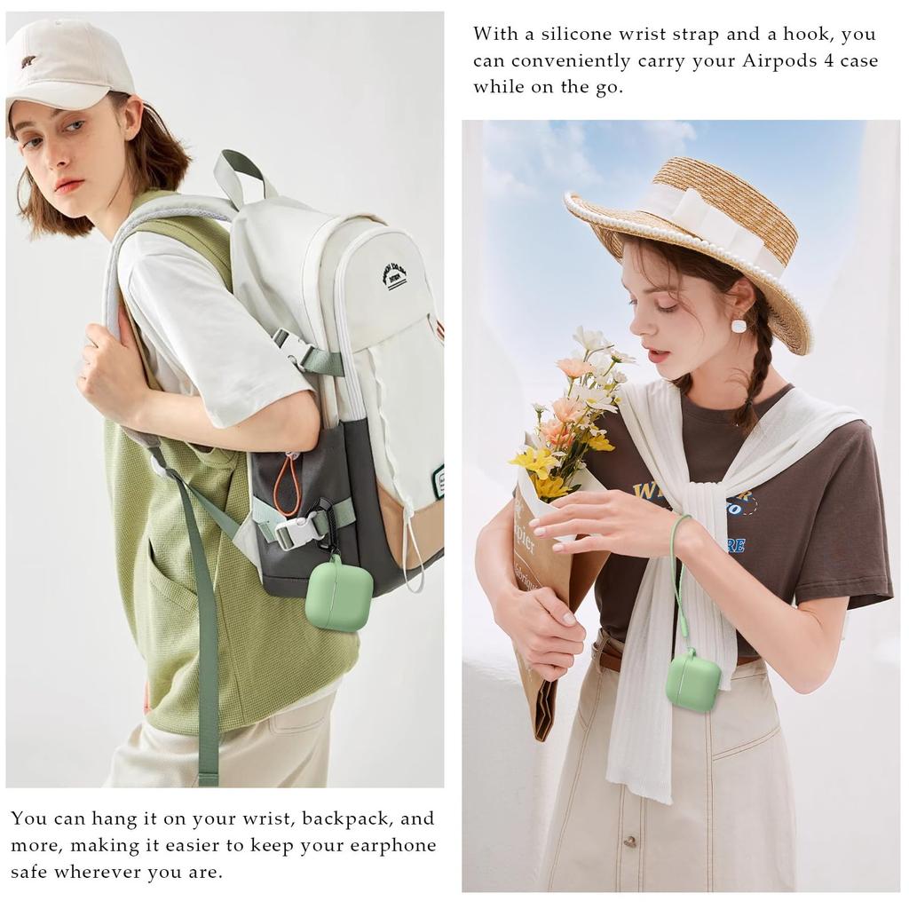 Чехол MILPROX для AirPods, полностью выдвижной, пылезащитный, совместимый с беспроводной видимой светодиодной подсветкой, силиконовый ремешок Canabila AirPods 4-го поколения, выпущен в идеальном состоянии