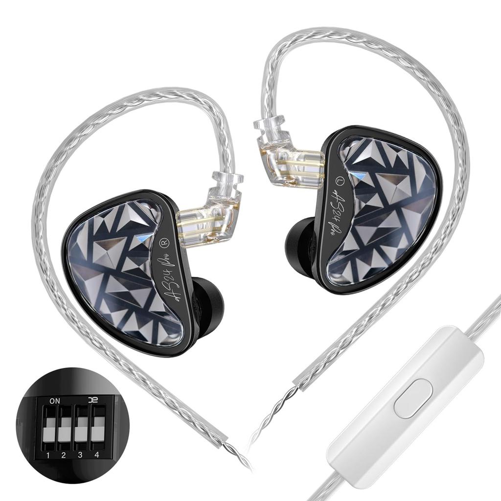 Linsoul KZ AS24 Pro Pure BA Hybrid Earphones Equipped with a Total of 24 Balanced Armature Drivers In a Compact Enclosure Light Diaphragm Mass and