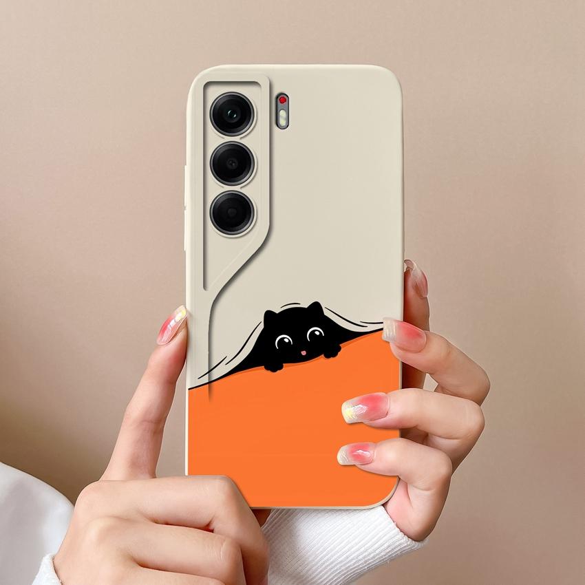 For Tecno Camon 40 Pro Spack 30 Pova 6 Neo Phone Case Pretty Starry Sky Cat Pattern Liquid Silicone Advanced Dustproof Protective Shell For Tecno Capa