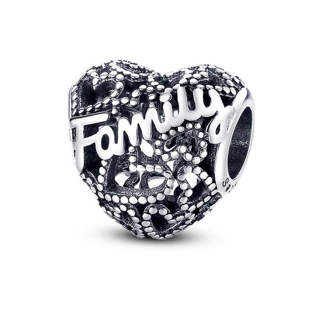 Стерлингового серебра 925 пробы, сердце, лапа животного, прозрачная снежинка, сверкающая корона, подвеска в виде тыквы, подходит для оригинального модного браслета