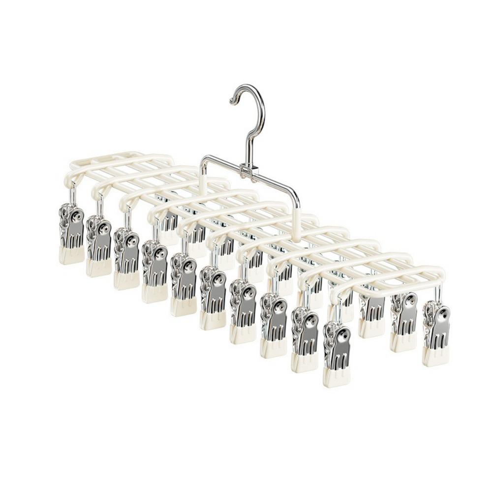 Heavy Duty Multi-Clip Drying Rack Stainless Steel Windproof Clothing Rack Laundry Hanger Outdoor