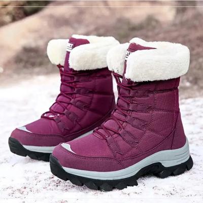 Новые хлопковые туфли Водонепроницаемые и морозостойкие Длинные сапоги для женщин Для улицы с толстым бархатом и теплотой Снежные сапоги