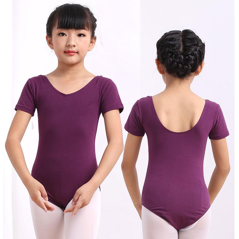 Летний балетный танцевальный купальник для девочек - гимнастический комбинезон с короткими рукавами для обучения детей китайским танцам