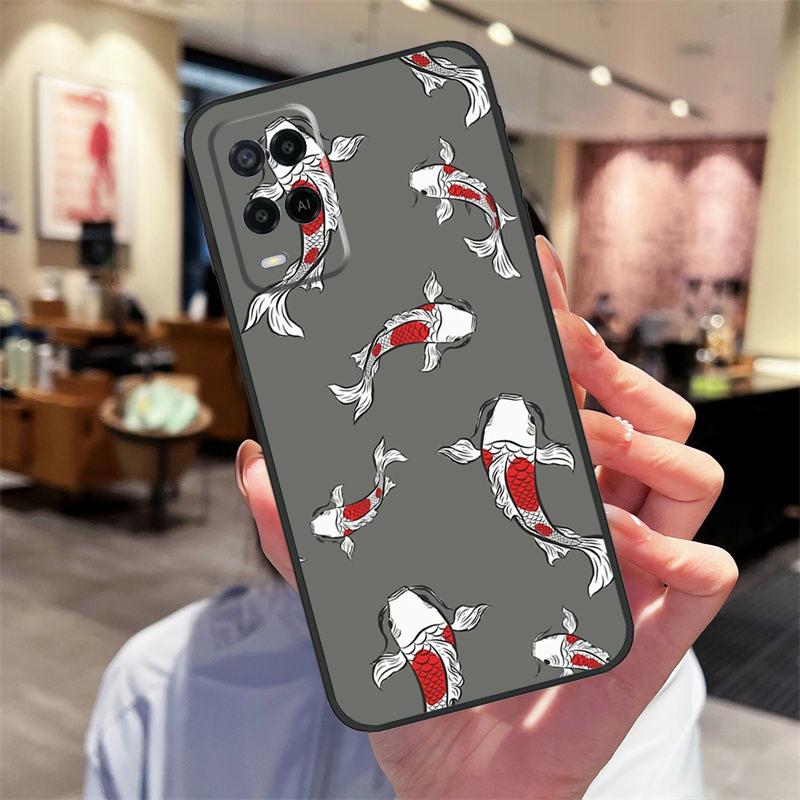 Чехол-книжка с изображением рыбы Кои Инь-Ян для Oppo A40 A60 A80 A18 A38 A58 A78 A98 A16 A76 A96 A15 A17 A77 A74 A94 A54 A57S