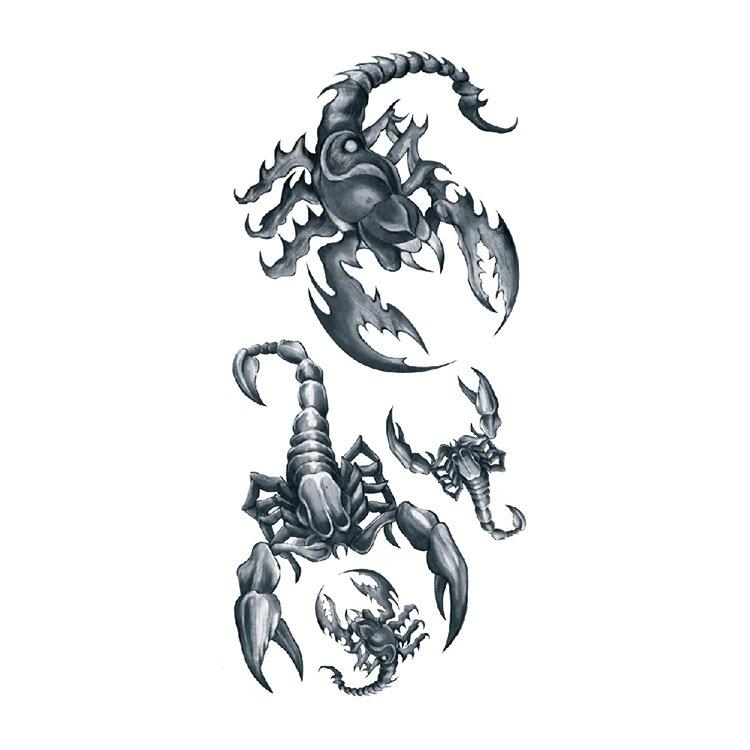 Шрам Змея Паук Скорпион Животное Водонепроницаемая Наклейка для Татуировки Образец Набора Ужасов для Подделки